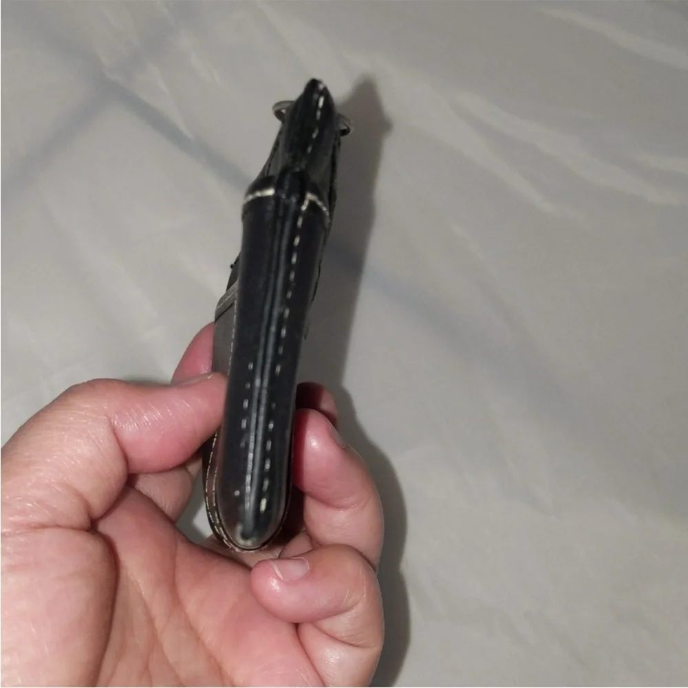 Coach Black Leather Keychain Wallet